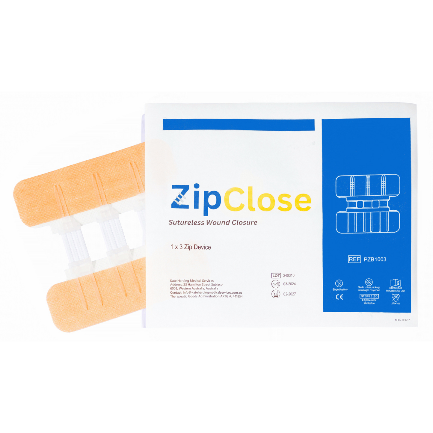 Erweitertes Wundverschluss-Set: ZipClose-Risswunde (ohne Nähte)